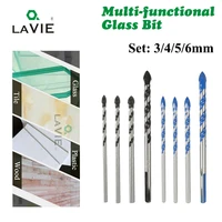 lavie 4pcs 3mm 4mm 5mm 6mm multi functional glass drill bit triangle drill bits for ceramic tile concrete glass marble db02059