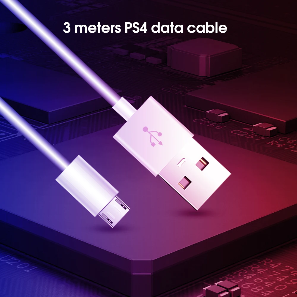 Кабель зарядный Kebidu Micro USB 3 м сверхдлинный шнур для игровых приставок Sony Playstation PS4 4