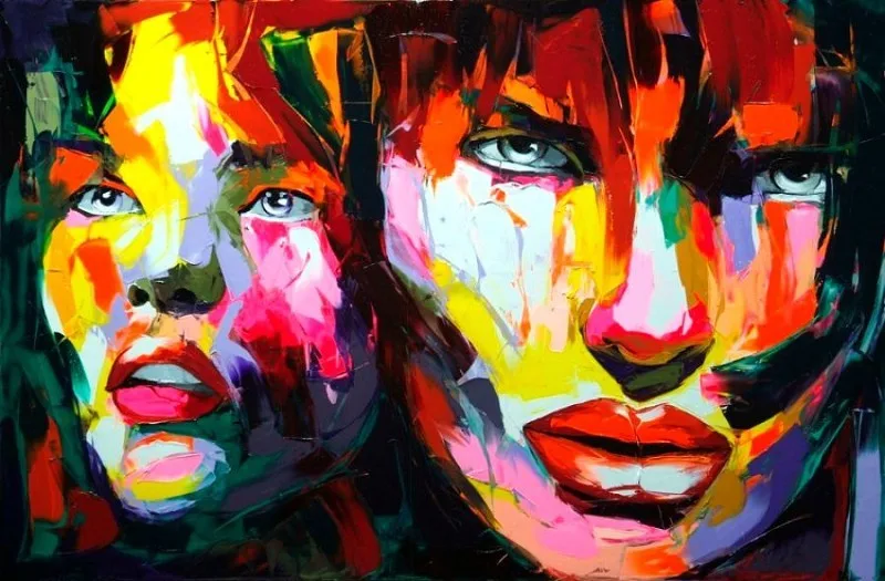 Красивая картина на стену с ручной росписью крутая Женская фигурка портрет