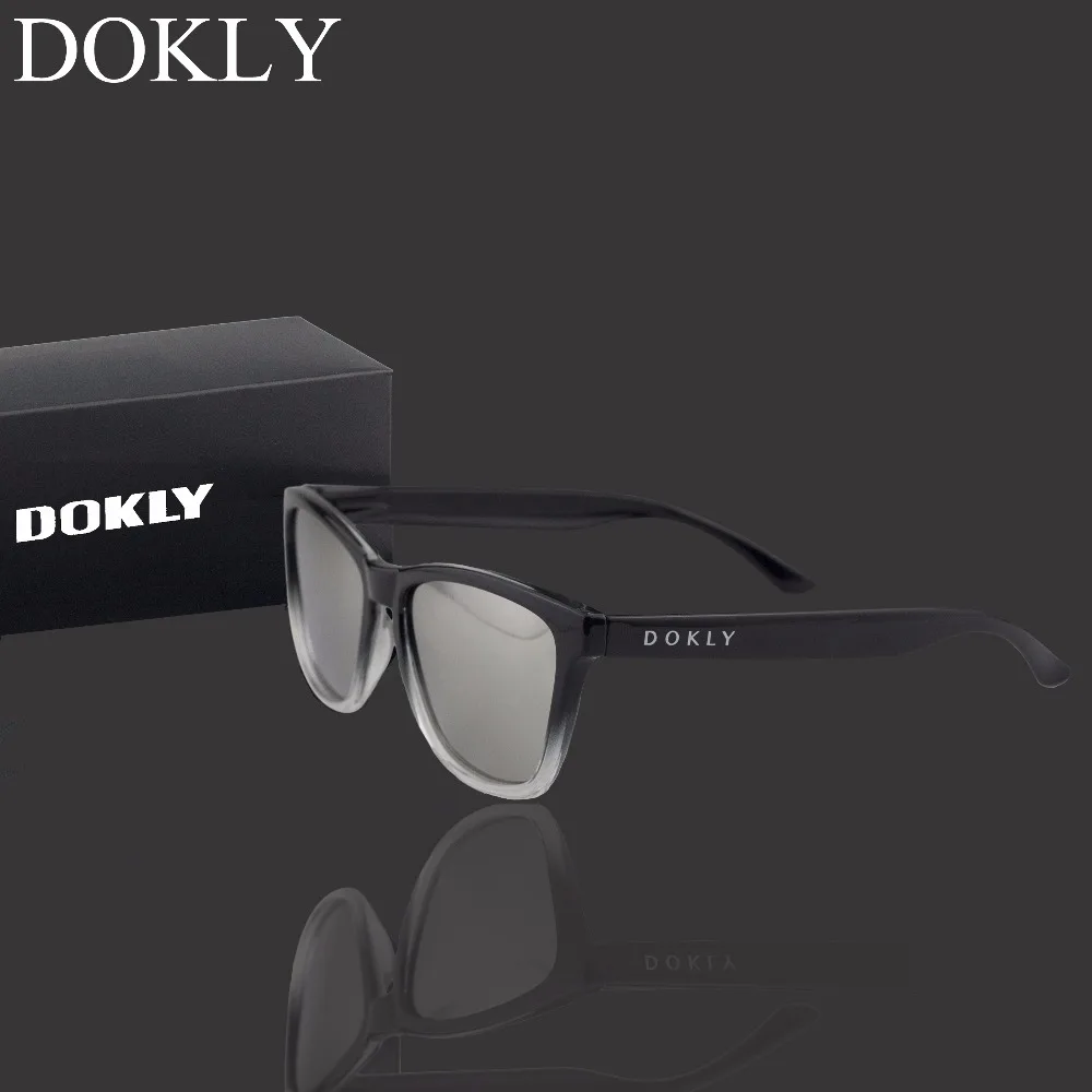 Мужские и женские зеркальные очки DOKLY брендовые дизайнерские солнцезащитные с