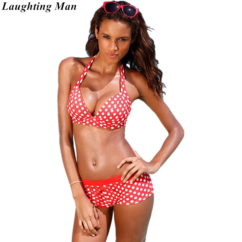 Новый сексуальный бразильский купальник бикини с принтом в горошек большие