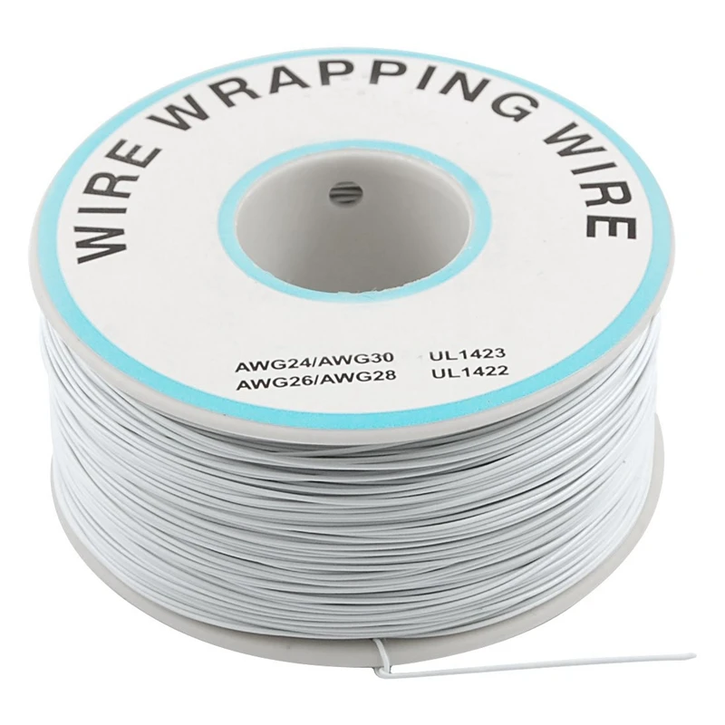 

305M White PVC Coated Tin Plated Copper Wire Wire-Wrapping 30AWG Cable Roll