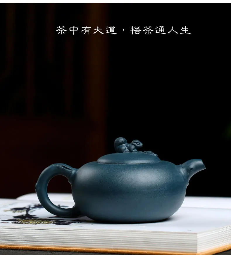 Чайник Yixing Zisha, известный мастер, все ручные, сырье, фиолетовая глина, чайный горшок, креативный, белка, виноград, чайный горшок для заваривания
