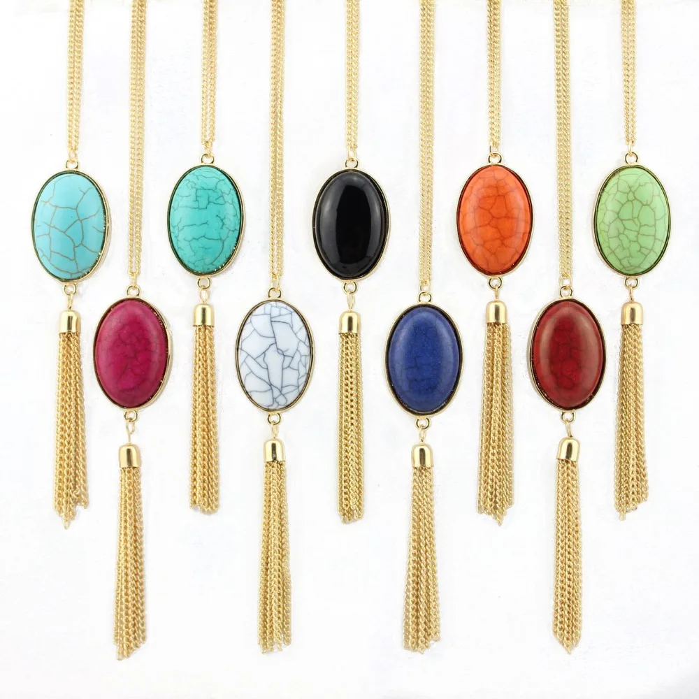 Ожерелье женское с подвеской из натурального камня 2019 | Украшения и аксессуары