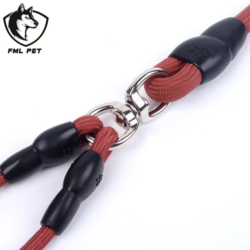 FML домашнее животное поводок двойной с ручкой нейлоновая тренировочная веревка