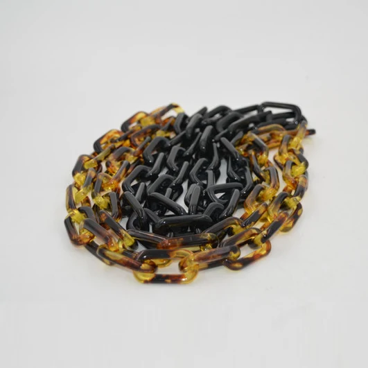 Черная цепочка Tortoiseshell из акриловой смолы аксессуары для сумок сделай сам модная