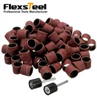 102 шт. 12,7 мм абразивные инструменты, шлифовальные ленты, втулки, кольцо 80 # с 2 оправками, электрическая шлифовальная полировка, наждачная бумага для дизайна ногтей