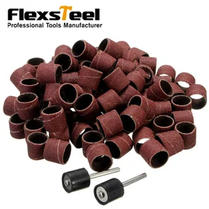 102 шт. 12,7 мм абразивные инструменты, шлифовальные ленты, втулки, кольцо 80 # с 2 оправками, электрическая шлифовальная полировка, наждачная бумага для дизайна ногтей