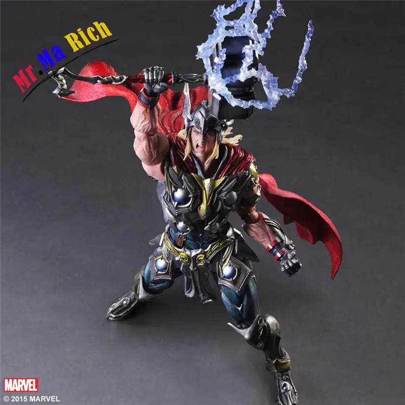 Play Arts Kai Thor Juguetes ПВХ экшн фигурка Hammer Brinquedos Коллекционная модель детские игрушки