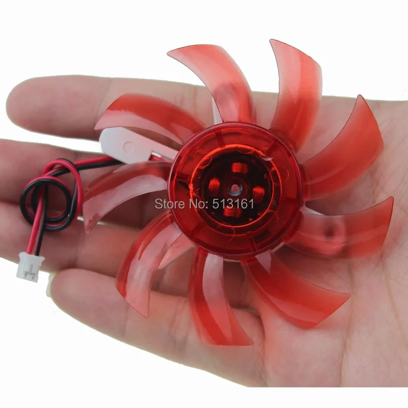 

20 pcs/lot Gdstime 75mm DC 12V 2Pin Red Cooling Fan Heatsink Cooler for PC VGA Graphic Card