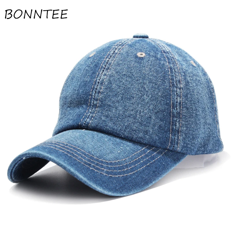 

Women Caps Solid Chic Summer Outdoor Sun Shading Baseball Caps Womens Denim Casual Simple All-match Korean Style Fashion Daily