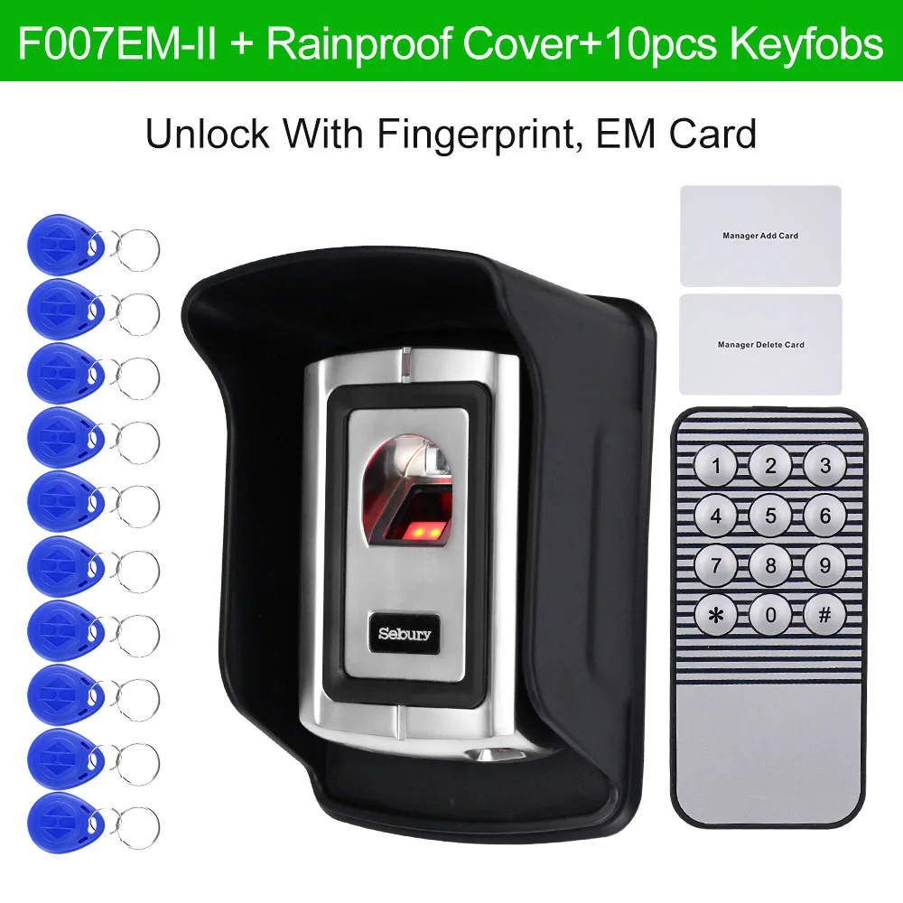 F007EM-II Keys Cover OBO замок отпечатков пальцев Открыватель двери Система Контроля Доступа биометрический RFID Контроль доступа металлический водонепроницаемый чехол брелоки WG26 - Цвет: F007EM-II Keys Cover