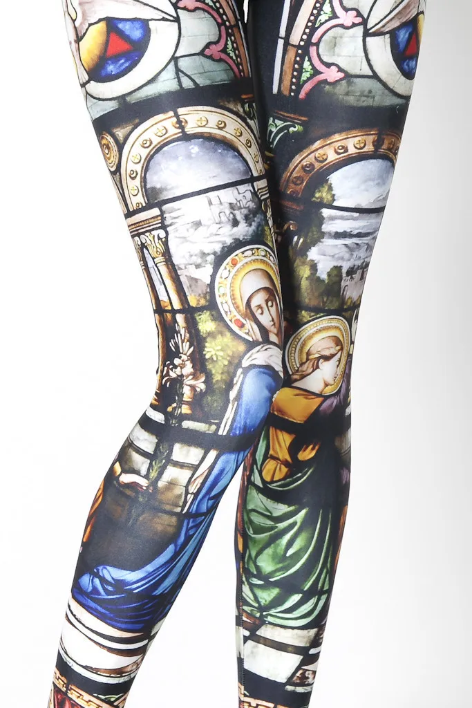 Леггинсы женские с принтом Мадонны модные облегающие тонкие эластичные штаны из