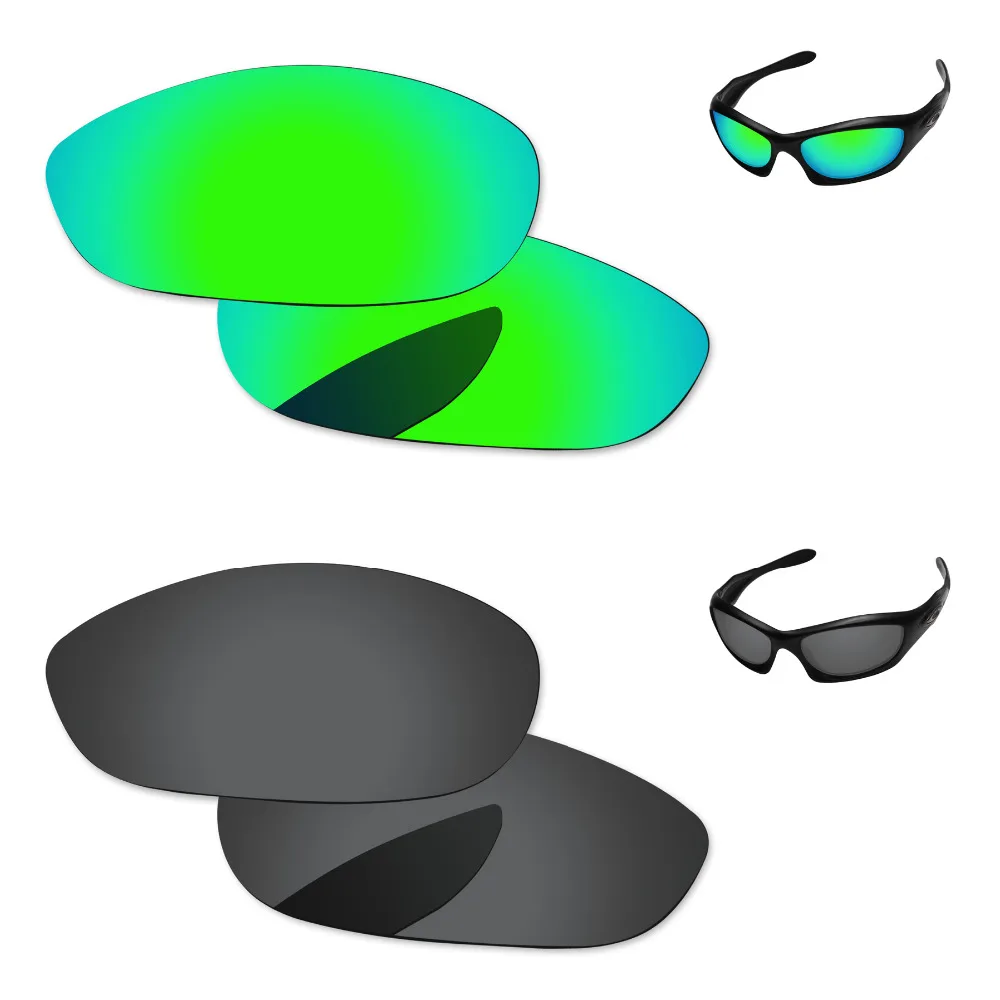 

Черные и изумрудно-зеленые 2 пары поляризованных сменных линз для Monster Dog солнцезащитные очки оправа 100% UVA & UVB защита