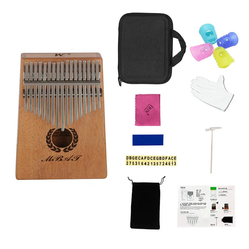 17 клавишным Kalimba игрушечное пианино Mbira красного дерева с местом для хранения