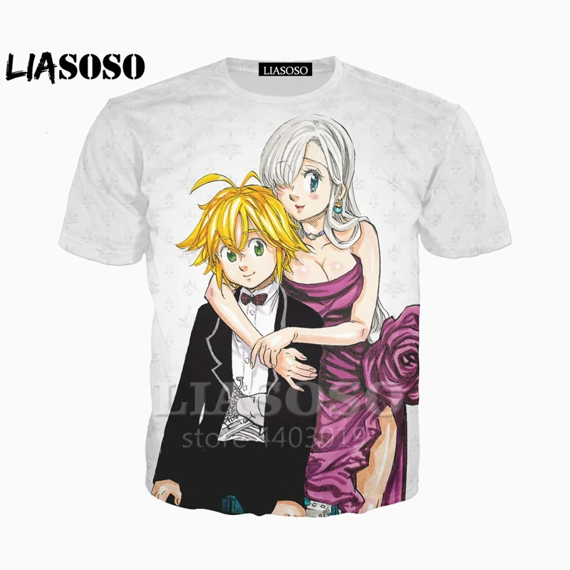 LIASOSO новый аниме Nanatsu No Taizai семь смертных грехов Дракон печатная 3d футболка