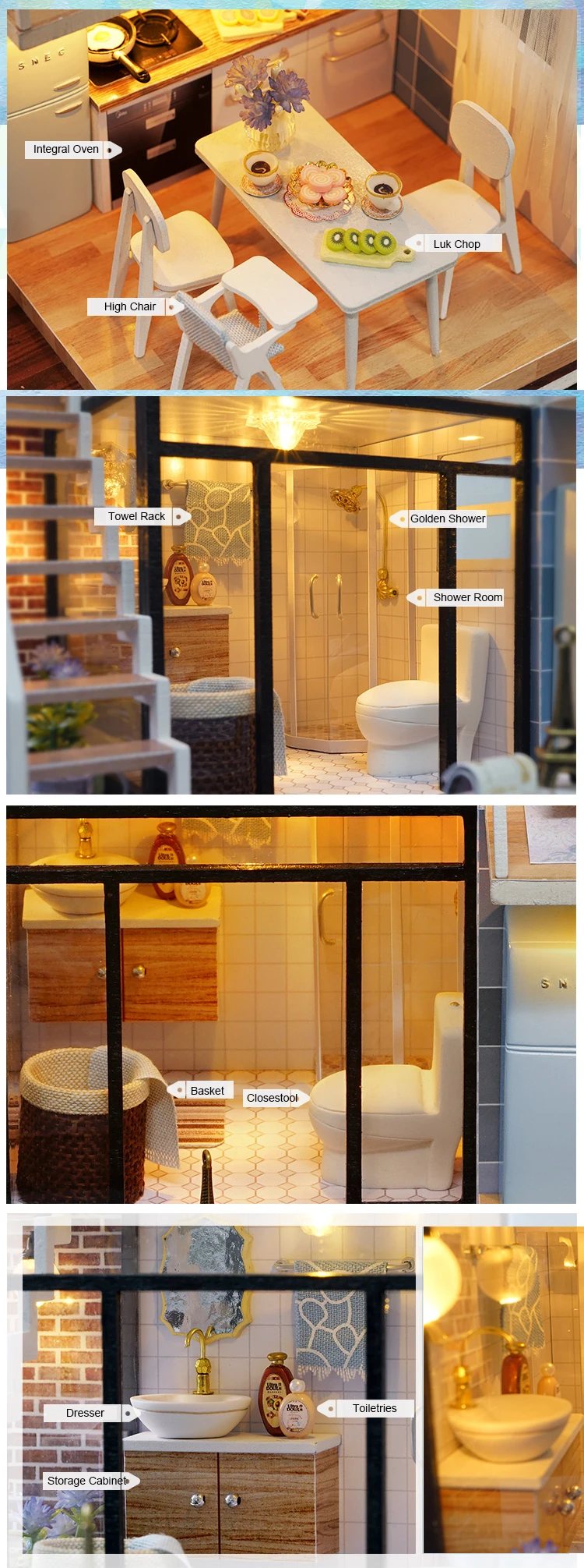 Cutebee кукольный дом мебель миниатюрный кукольный домик DIY миниатюрный дом игрушки для детей наклейки DIY кукольный домик I