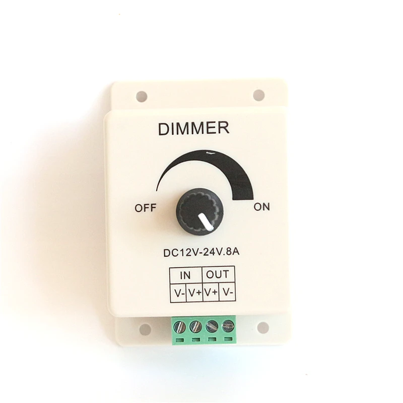 Высокое качество Пластик AC/DC 12-24 V 8A 192 W Макс светодиодный диммер 0- светодиодный с регулируемой яркостью контроллер для Светодиодный светильник/Светодиодные ленты света