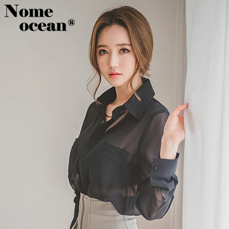 Сексуальные прозрачные шифоновые блузки для девочек женские рубашки с двойными