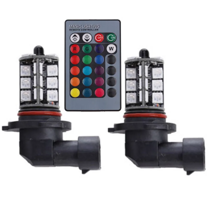 Новые качественные товары 2 шт. 27SMD многоцветный RGB 5050 H11 H8 H7 9006 9005 светодиодные