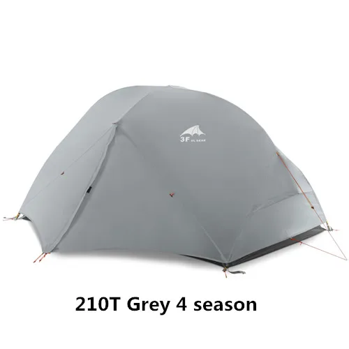 3F UL GEAR 2 Человек Палатка Сверхлегкий Камп палатки tenda tente barraca de acampamento - Цвет: 210T Grey 4 season