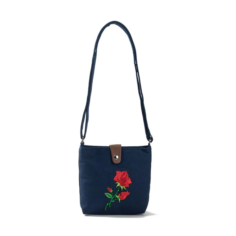 

Fashion Women Shoulder Bag Flower Rose Embroidery Handbag Mini Flap Crossbody Messenger Bags Bolsos Mujer De Marca Famosa 2019