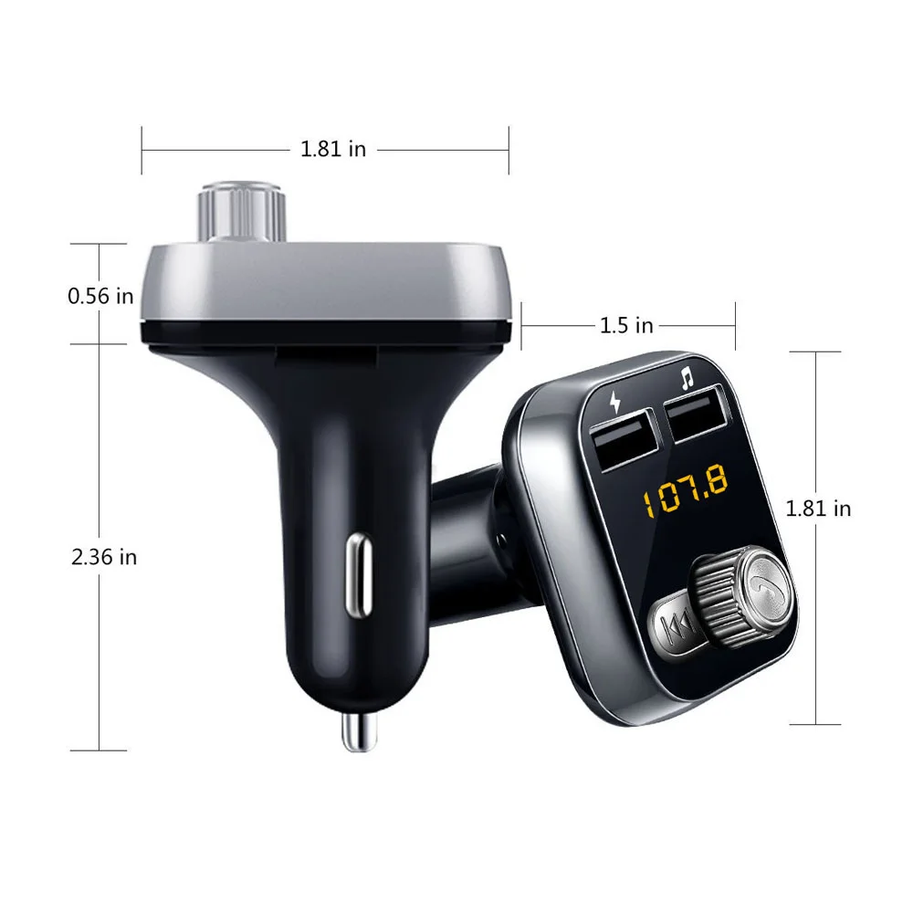 AOSHIKE FM передатчик беспроводной Bluetooth MP3 плеер 3.1A двойной USB зарядное устройство