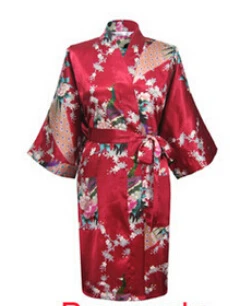 Китайский искусственный шелк моделирование Весна Лето Женский халат кимоно