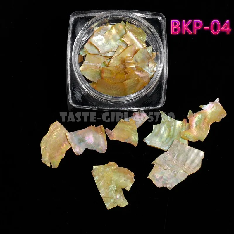 BKP04 1 баночка красочные 3D нерегулярные Абалон натуральный морской оболочки осколки текстуры Блестки для нейл Арта(искусство украшения ногтей) наклейка ломтик DIY Советы - Цвет: BKP04