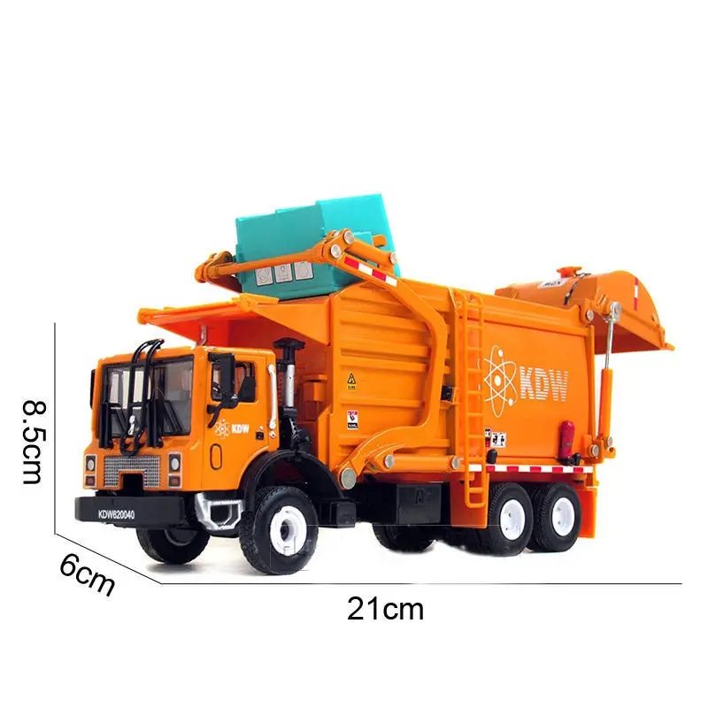 KAIDIWEI 1/43 отлитый под давлением транспортер мусоровоз KDW модель оранжевый|garbage