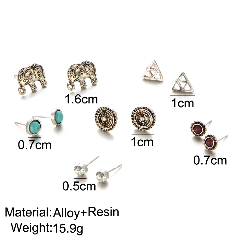 Комплект сережек для женщин IF ME Серьги-пусеты в виде слона из античного серебра |