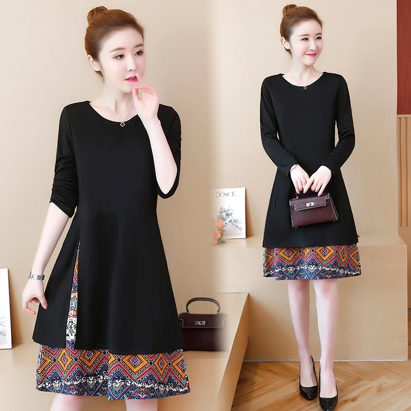 5XL Офисные женские туфли платье Для женщин 2019 новые весенние платья с длинным