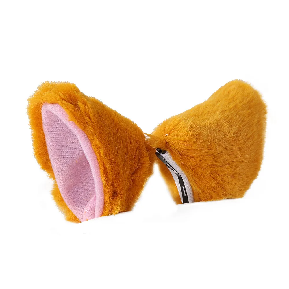 yellow pink Новинка, 1 пара, милые заколки для волос с кошачьими ушками, МЕХОВЫЕ УШКИ, заколки для волос, косплей, вечерние головные уборы, сделай сам, декор для женщин, аксессуары для волос - Цвет: yellow pink