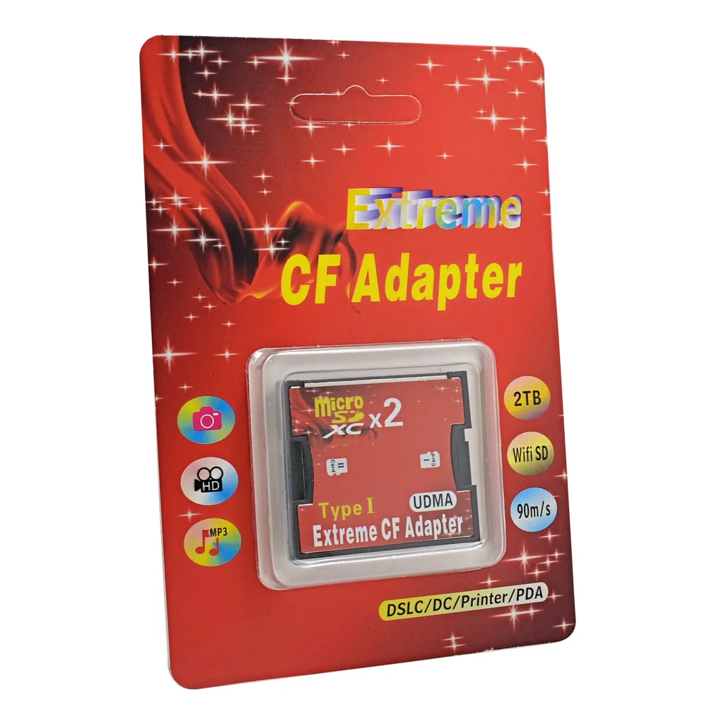 CHIPAL UDMA двойной слот Micro SD TF к CF адаптеру MicroSD MicroSDHC MicroSDXC компактной флэш-памяти