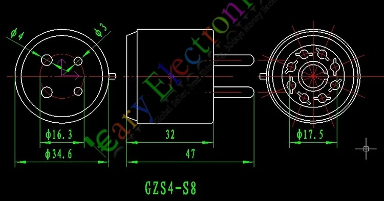 Опт и розница 10 шт. бакелитовая трубка Адаптер Гнездо Аудио 4Pin до 8pin 5U4G GZ37 5Z3 80