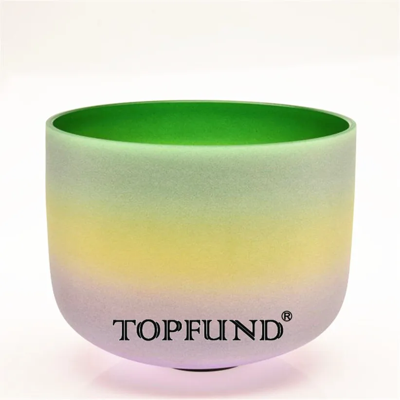 

TOPFUND Радужный матовый F Note сердце чакра Кварцевый Поющая чаша 8"