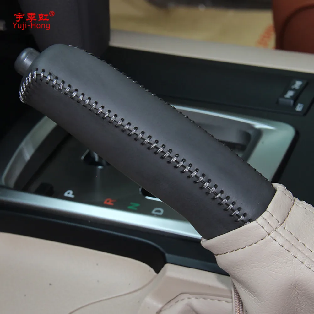 Yuji-Hong Car Handbrake Covers Case for Toyota Land Cruiser Prado LC150 Genuine Leather Auto Handbraek Cover Styling Grips | Автомобили и