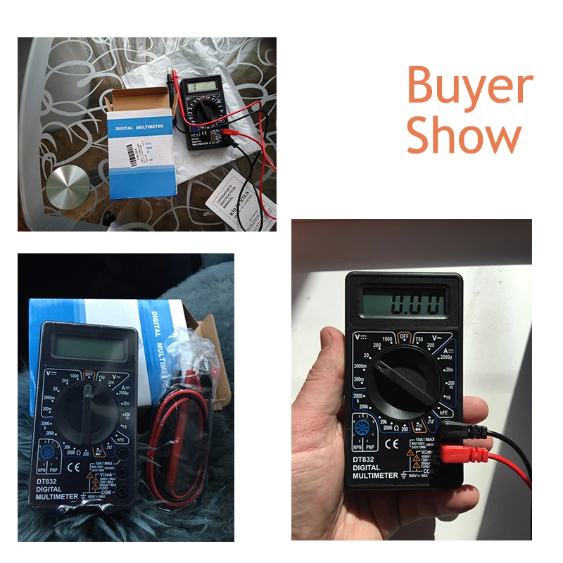 WHDZ DT832 цифровой мультиметр AC DC Вольтметр Амперметр Ом автоматический тестер полярности зуммер диагностический мультиметровый транзистор зонд