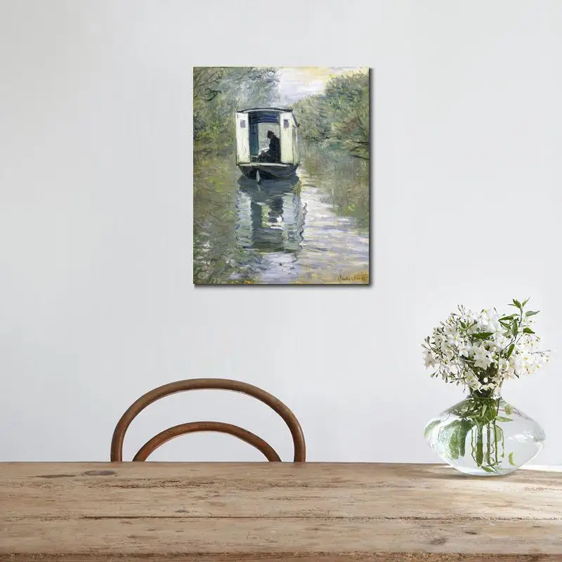 Пейзажи искусство лодка студия Клода Моне Масляные картины холст высокое