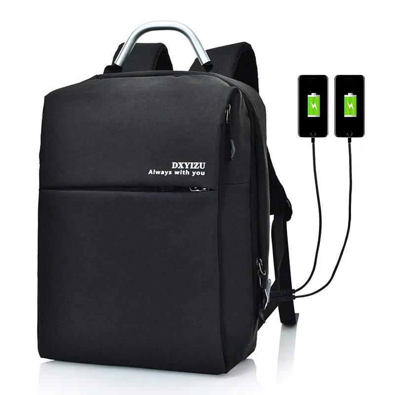 

Men's Backpack Student School Bags External USB Charge Laptop Backpacks Teenagers Travel Mochila