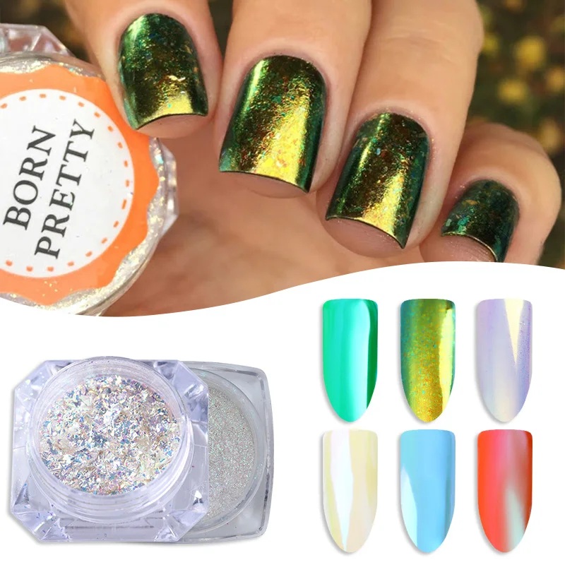 BORN PRETTY 2 коробки неоновый Хамелеон зеркальный набор порошка ультра тонкий дизайн