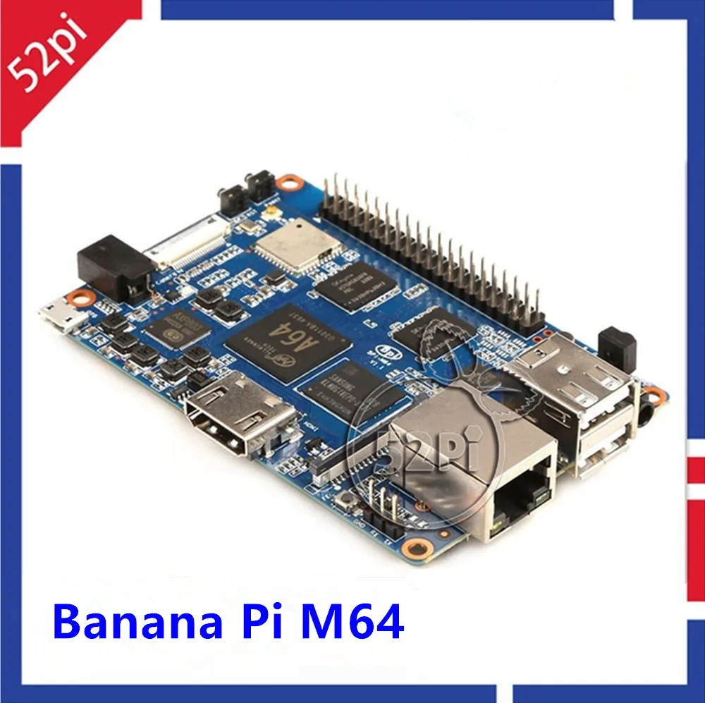 Banana Pi M64 BPI-M64 A64 64-Bit Quad-Core 2GB RAM with WiFi Bluetooth 8GB eMMC demo Single Board and 1pcs 3dB Antenna