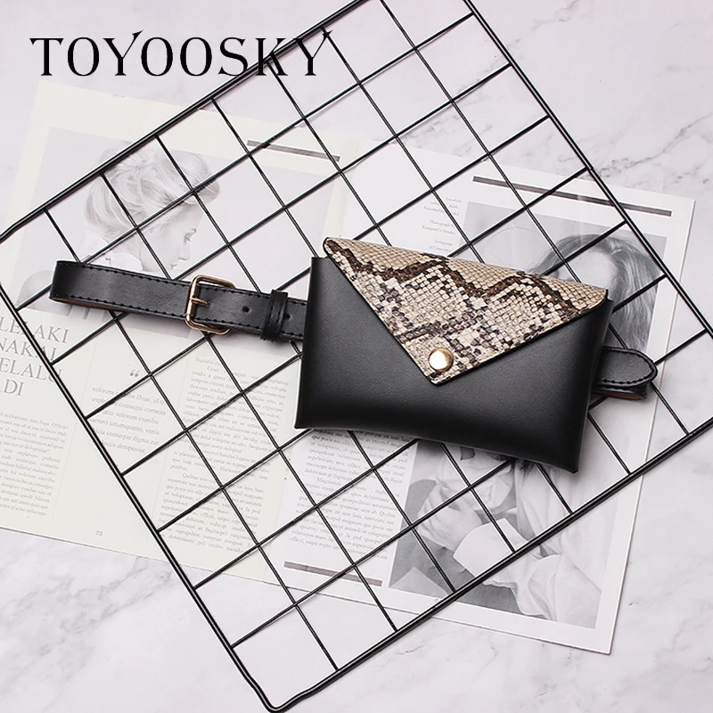 Брендовые дизайнерские поясные сумки TOYOOSKY со змеиным тиснением модная