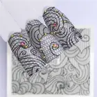 Переводные наклейки для ногтей, наклейки для ногтей, черные кружевные цветы, дизайн, сделай сам, французский маникюр, штампы, инструменты