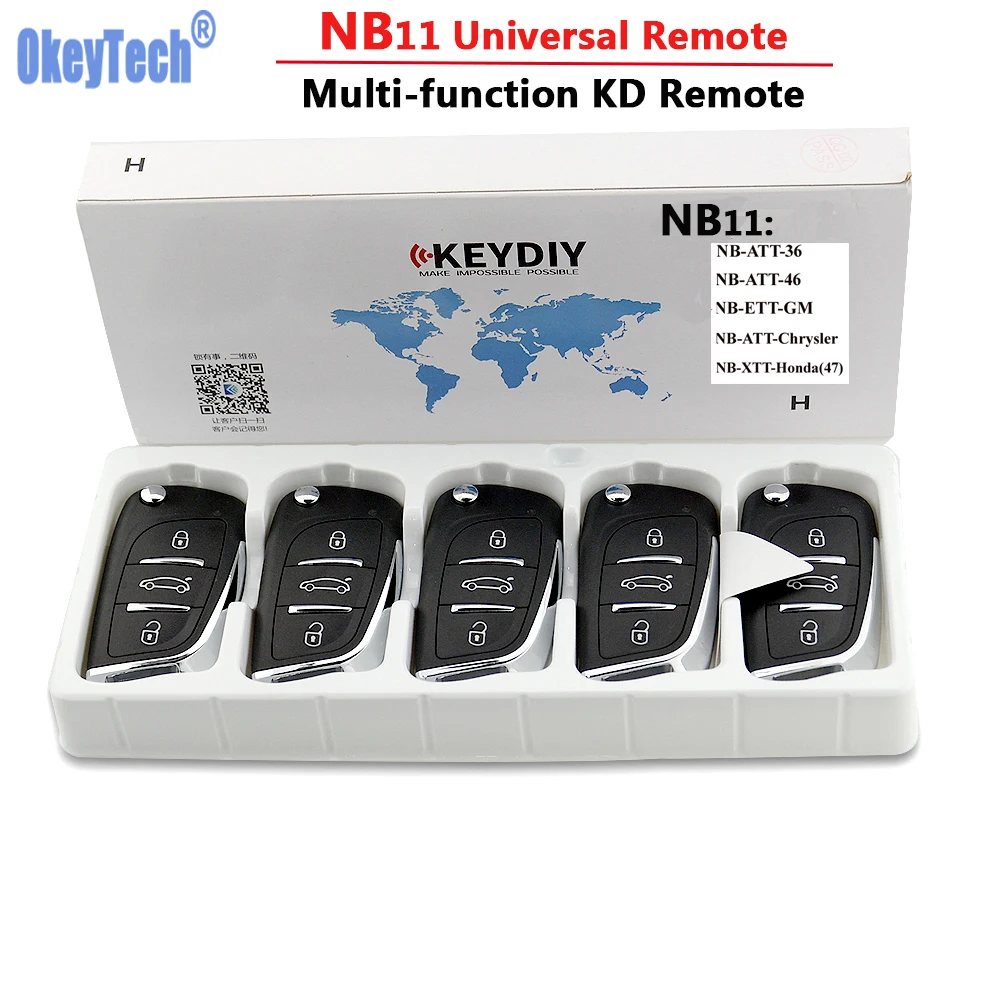 OkeyTech 5 шт./лот KD900 дистанционный ключ универсальный NB11 DS 3 кнопки для Keydiy + URG200 Mini KD