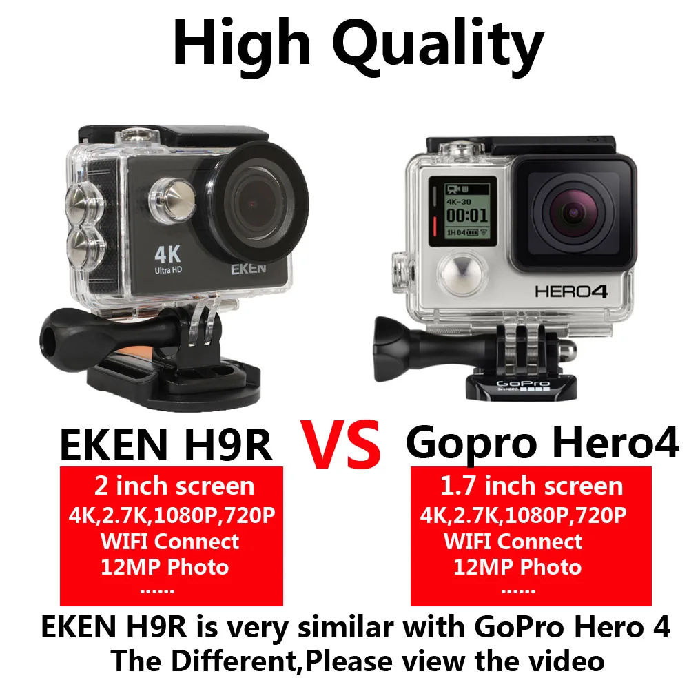 EKEN H9R/H9 экшн камера Подводный Водонепроницаемый Ultra HD 4 K/25fps WiFi 2 0 &quot170D шлем