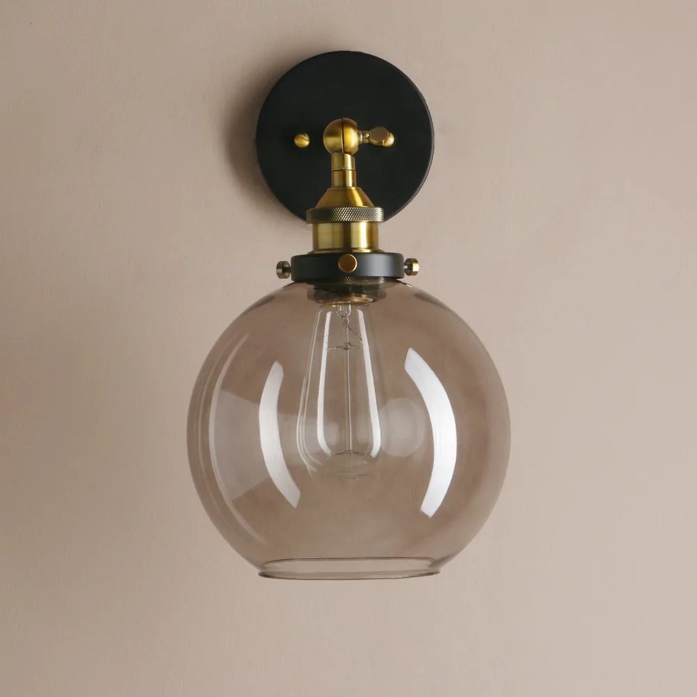 Permo винтажный старинный янтарного цвета стеклянный настенный светильник