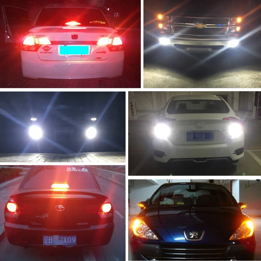 2 шт. Автомобильные светодиодные лампы 1156 BA15S P21W BAU15S PY21W 1157 BAY15D P21/5W BA15D 12SMD