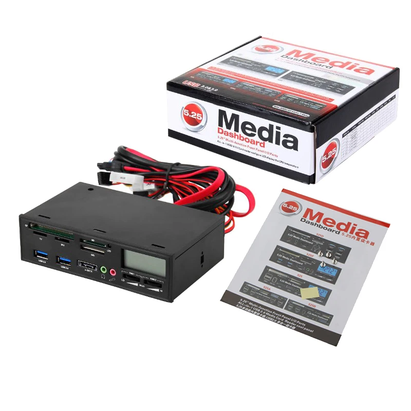Мультимедийная панель 5 25 дюйма многофункциональный кардридер USB 2 0 SD CF MS XD TF M2 с
