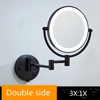 dressing mirror 8 inch two side 3x 1x wall mounted magnifying mirror led mirror folding makeup mirror cosmetic mirror lady gift